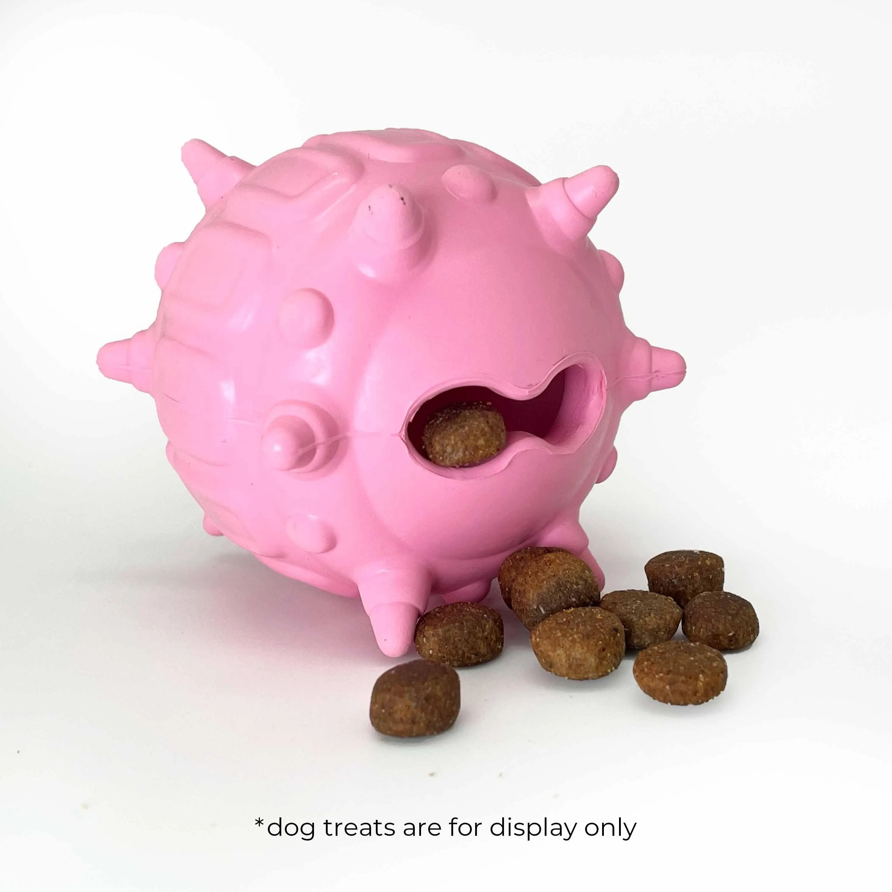 3 1/4" Natural Rubber Dog Chew Toy and Treat Dispenser - Spiky Ball