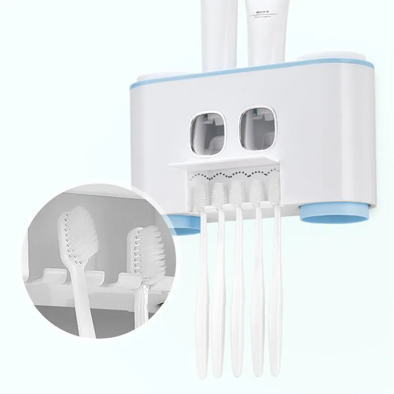 Automatic Toothpaste Dispenser with Toothbrush Holder