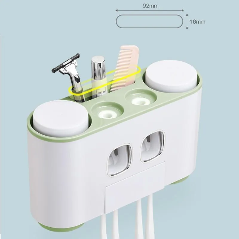 Automatic Toothpaste Dispenser with Toothbrush Holder