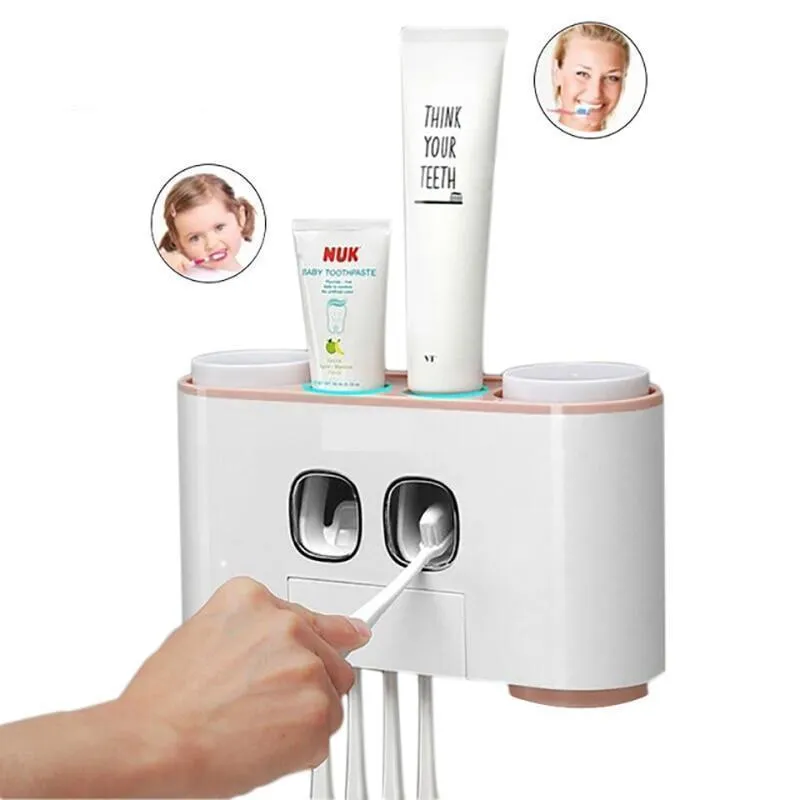 Automatic Toothpaste Dispenser with Toothbrush Holder