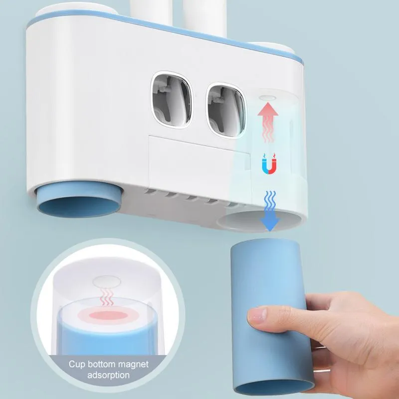 Automatic Toothpaste Dispenser with Toothbrush Holder