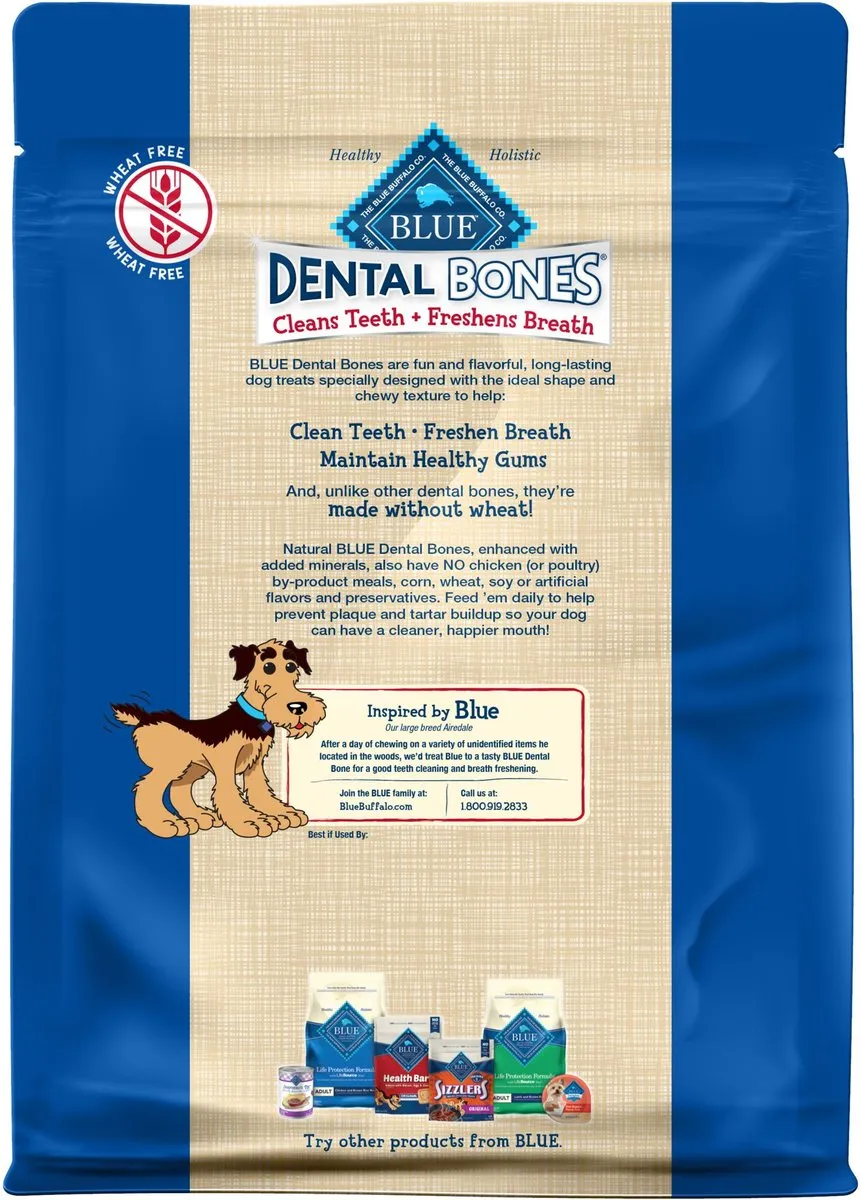 Blue Buffalo Blue All Natural Dental Bones Dog Treats