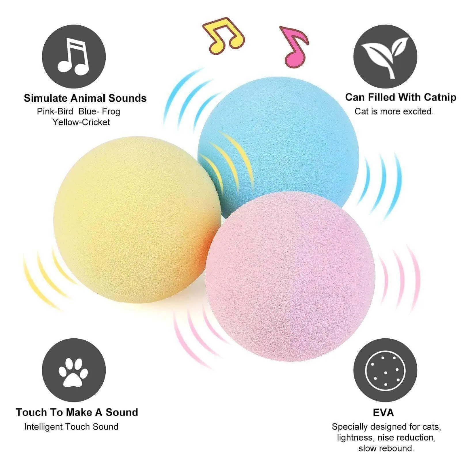 Catnip Training Ball Smart Cat Toy With Sound