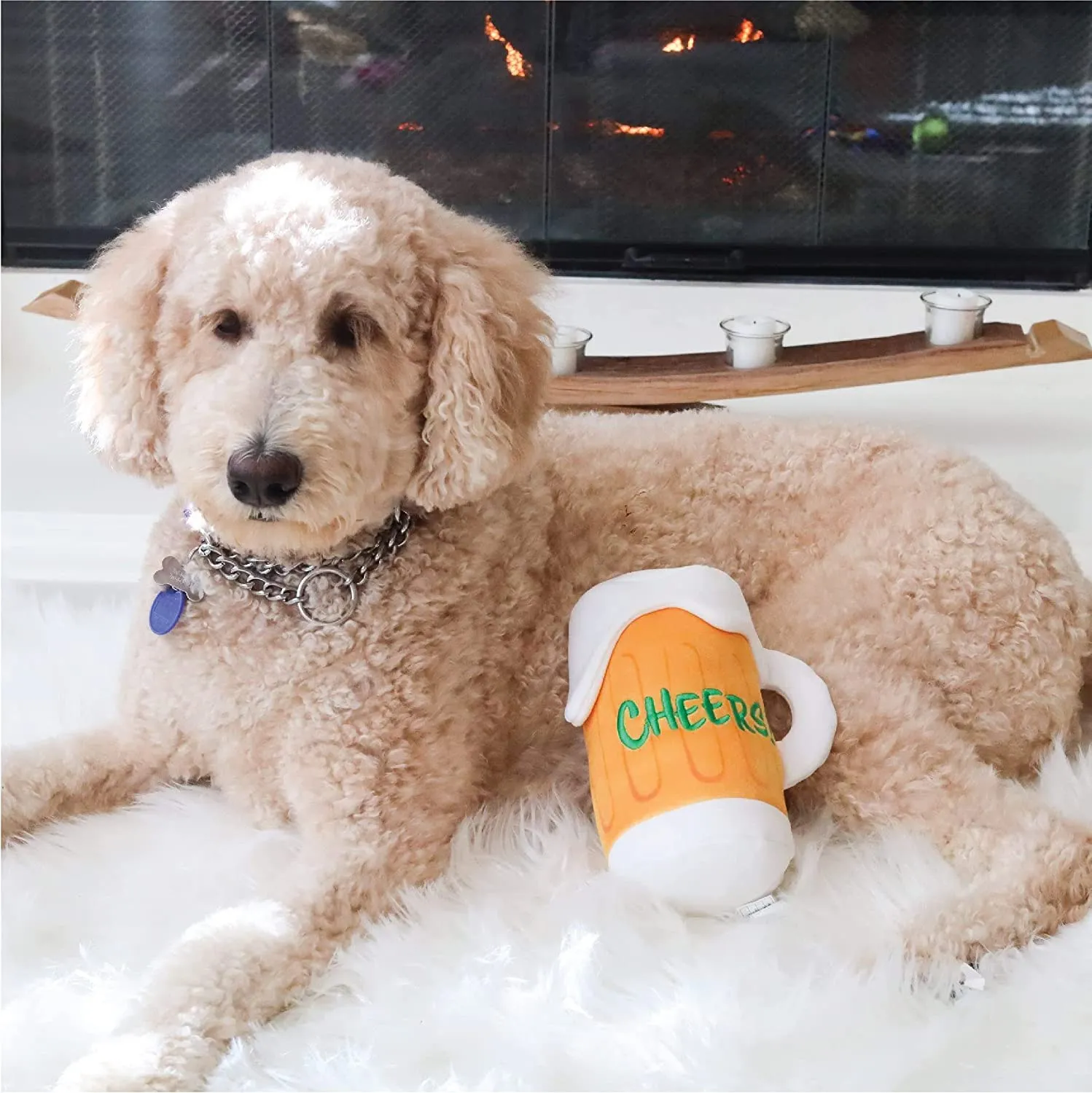 Cheers Party Mug Plush Dog Toy