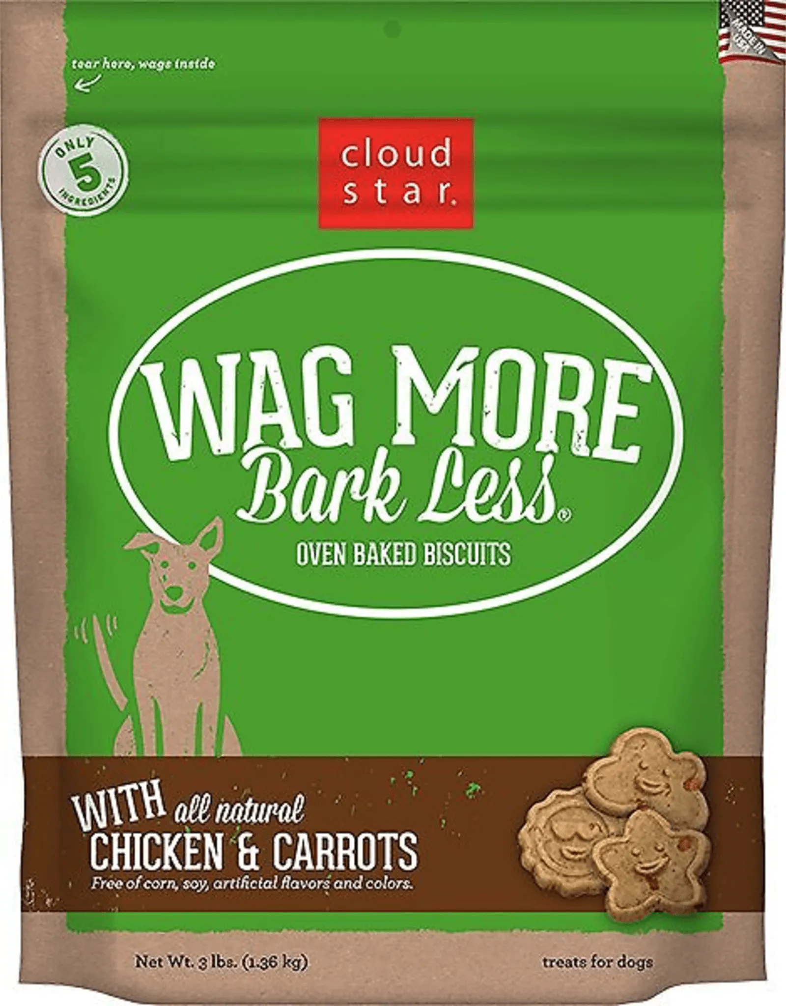 Cloud Star Wag More Bark Less Chicken & Carrot Biscuits