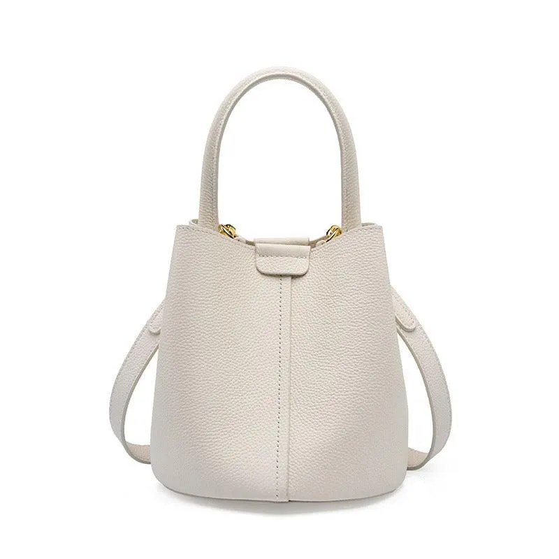 Elegant Leather Bucket Crossbody Bag