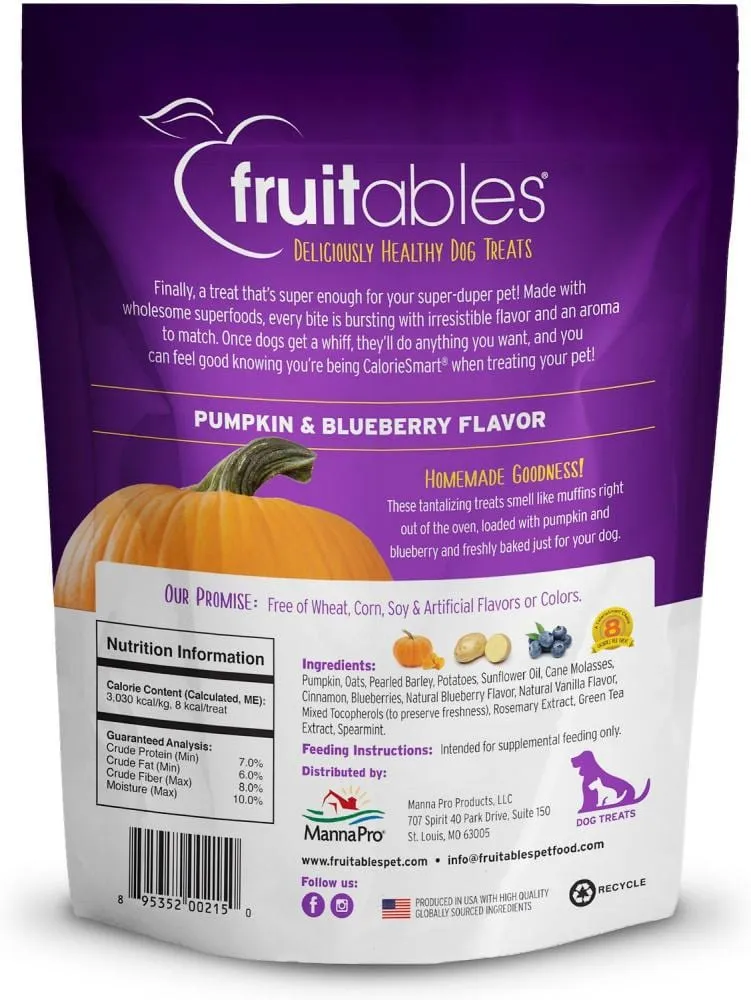 Fruitables Pumpkin & Blueberry Flavor Crunchy Dog Treats