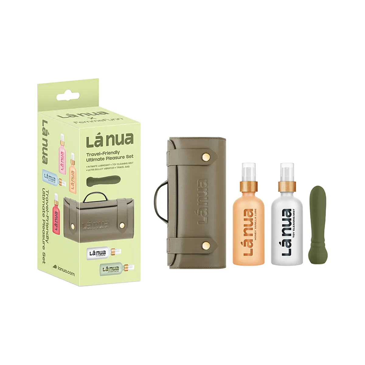 La Nua Gift Bag 4 Ultra Bullet   100Ml Mist Toy Cleaner   100Ml Honey Vanilla Lube