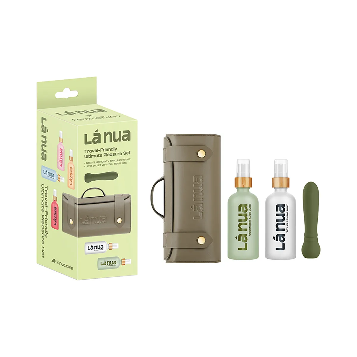 La Nua Gift Bag 5 Ultra Bullet   100Ml Mist Toy Cleaner   100Ml Cucumber Aloe Lube