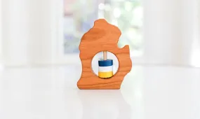 Michigan (Lower Peninsula) Wooden Baby Rattle™