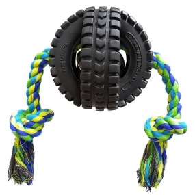 Pet Qwerks Single Rope X-Tire Jingle Ball