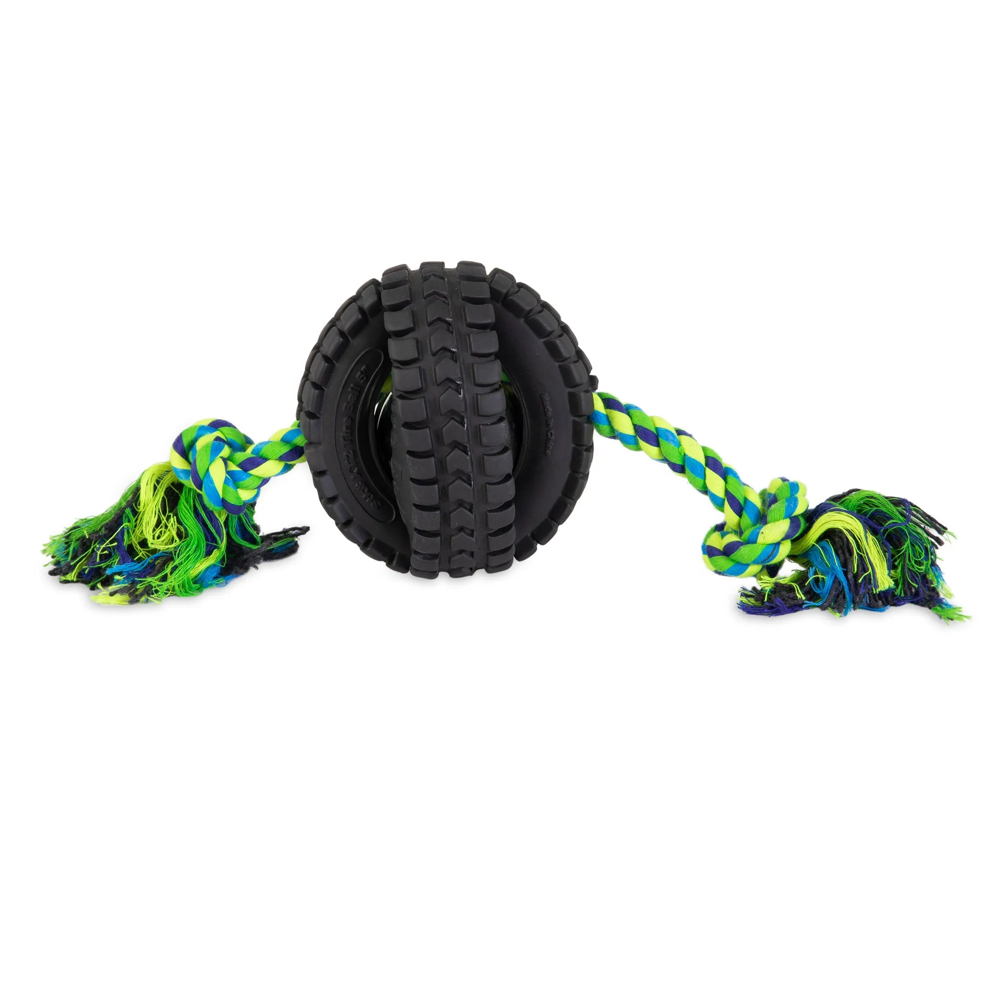 Pet Qwerks Single Rope X-Tire Jingle Ball