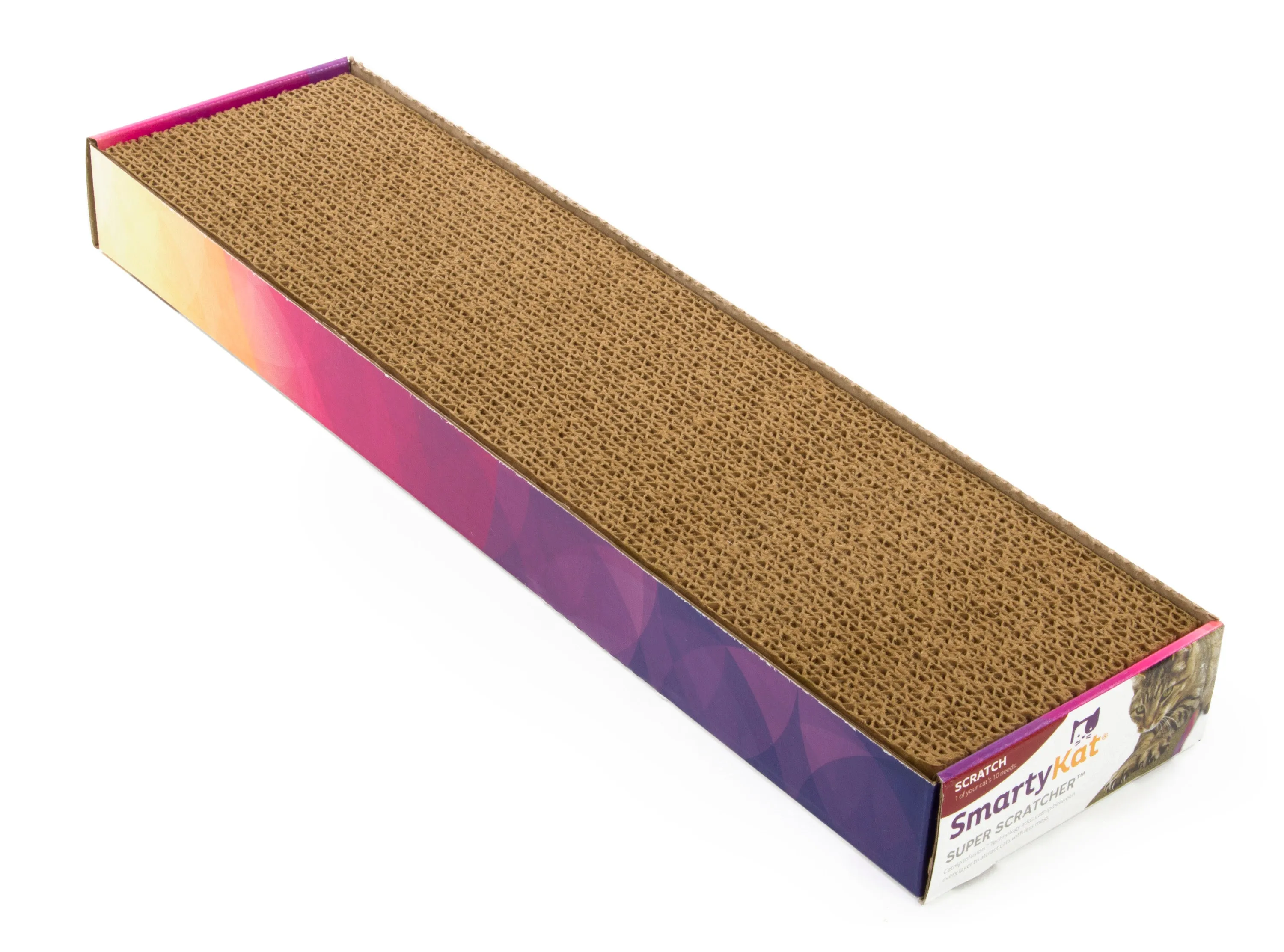 SmartyKat - Super Scratcher Single Wide Corrugate Cat Scratchers with Catnip (Set of 4)