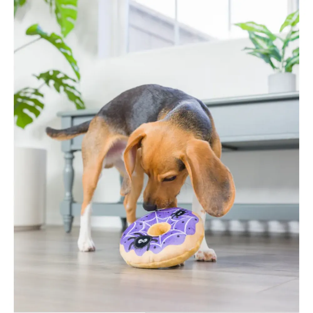 Spiderweb Donut Plush Dog Toy